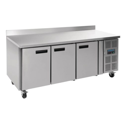 Polar Counter 3 Door Freezer with Upstand 417 Ltr DL917