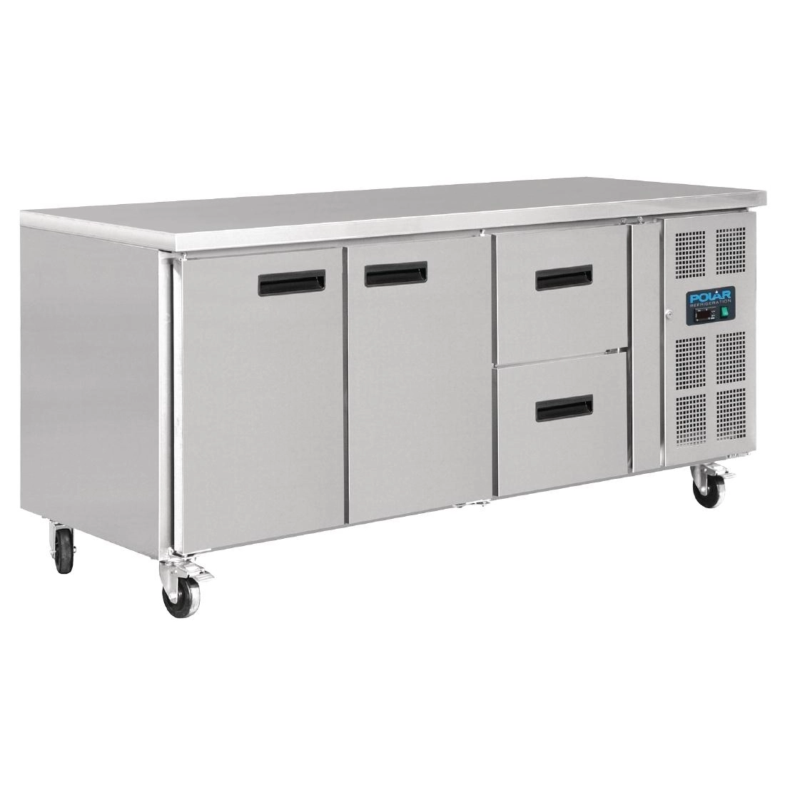 Polar 2 Door and 2 Drawer Counter Fridge 417Ltr GD874