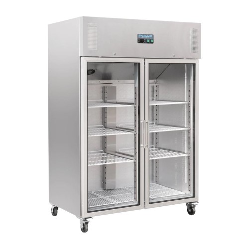Polar Upright Double Glass Door Gastro Refrigerator 1200Ltr CW198