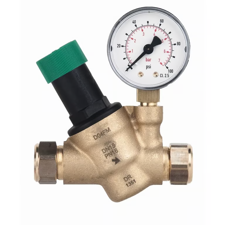 Altecnic 535028H Caleffi Prescal Pressure Reducing Valve 28mm 1-6 Bar with Gauge Port | Genuine Replacement Spare Part