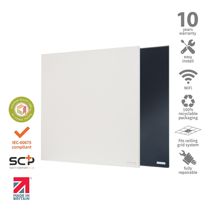 Herschel Comfort 850W Black Infrared Ceiling Tile Heater HC-850B