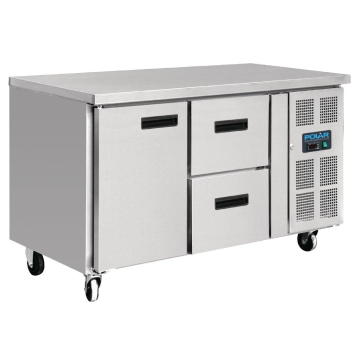 Polar 1 Door and 2 Drawer Counter Fridge 228Ltr GD873