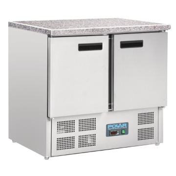 Polar Double Door Refrigerated Counter with Marble Work Top 240Ltr CL108
