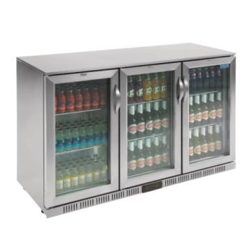 Polar Back Bar Cooler with Hinged Doors in Stainless Steel 330Ltr GL009