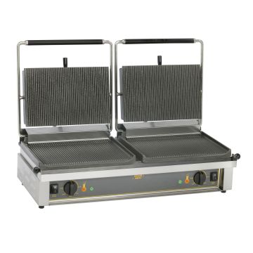 Panini R Double Contact Grill Ribbed Top and Bottom