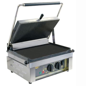 Roller Grill Panini Flat Based Ribbed Top