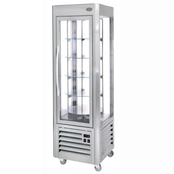 Roller Grill Vertical Rotating Shelf  Frozen Display Cabinet RDN60T in Stainless Steel