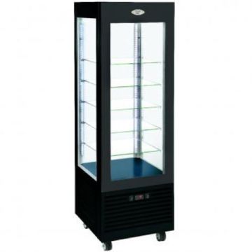 RDN600F Vertical Fixed Display Cabinet Frozen Glass Black
