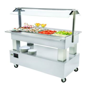 Roller Grill Refrigerated / Heated Buffet Bar in White SB40M