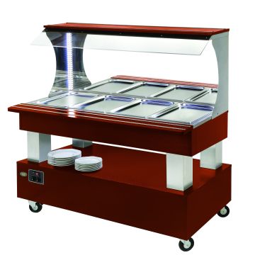 Roller Grill Refrigerated / Heated Buffet Bar in Mahogany SBM40M