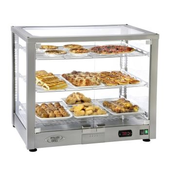 Roller Grill Heated Illuminated Display Cabinet WD780D in Silver WD780DI