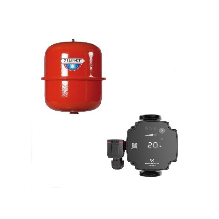 Zilmet Expansion Vessel & Grundfos UPS4 GO 25-65 130 Pump