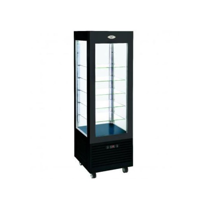 RDN600F Vertical Fixed Display Cabinet Frozen Glass Black