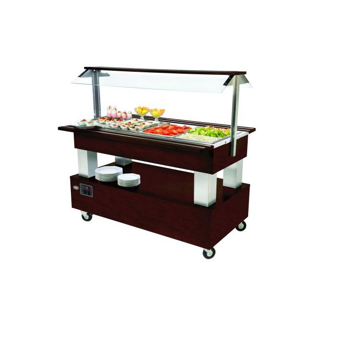 Roller Grill Refrigerated Buffet Bar in Dark Oak SB40F