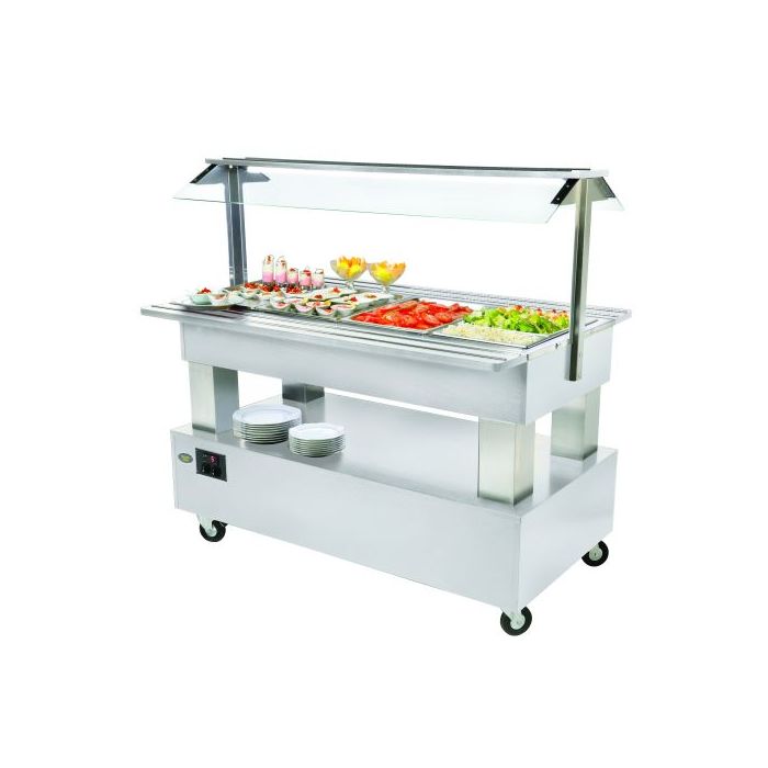 Roller Grill Refrigerated / Heated Buffet Bar in White SB40M