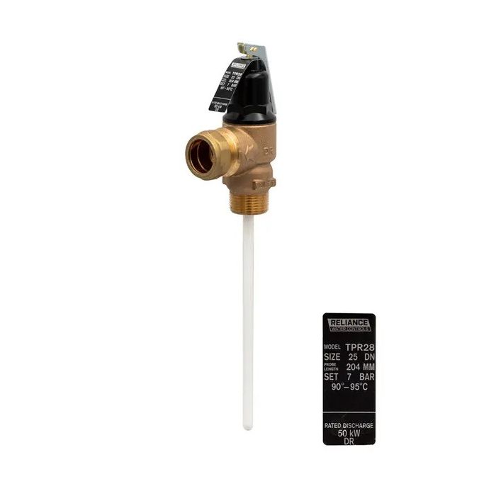 Reliance RWC 7 Bar Temperature and Pressure Relief Valve 20mm Probe PTEM100050
