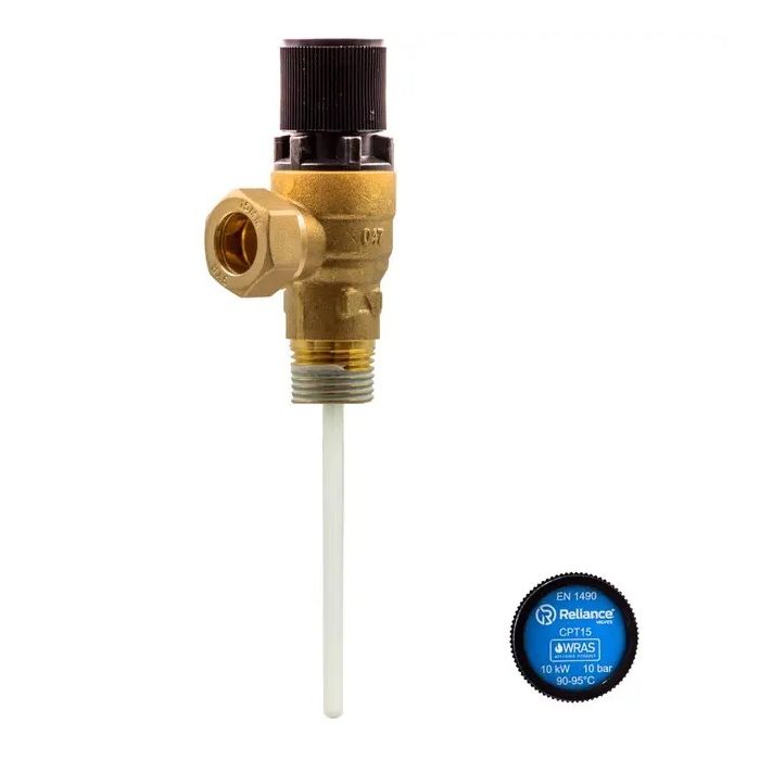 Reliance RWC 1/2 MBSP x 15mm CPT15 Pressure & Temperature Relief Valve 10 Bar PTEM540005