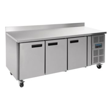 Polar Counter 3 Door Freezer with Upstand 417 Ltr DL917