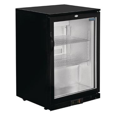 Polar Back Bar Cooler with Hinged Door in Black 198Ltr GL001