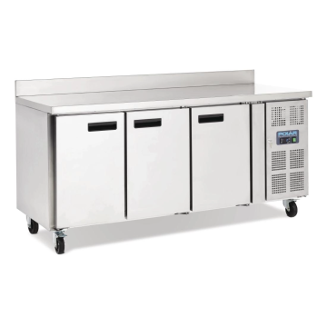 Polar Counter 3 Door Fridge with Upstand 417 Ltr DL915