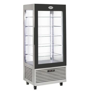 Roller Grill Vertical Fixed Glass Shelf Refrigerated Display Cabinet  RD800 in Stainless Steel