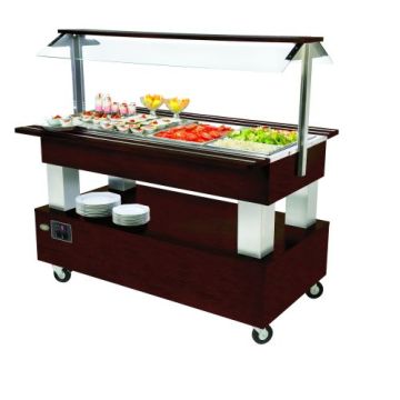 Roller Grill Refrigerated Buffet Bar in Dark Oak SB40F