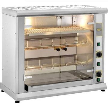 Roller Grill Gas Chicken Rotisserie with Display Shelf RBG80