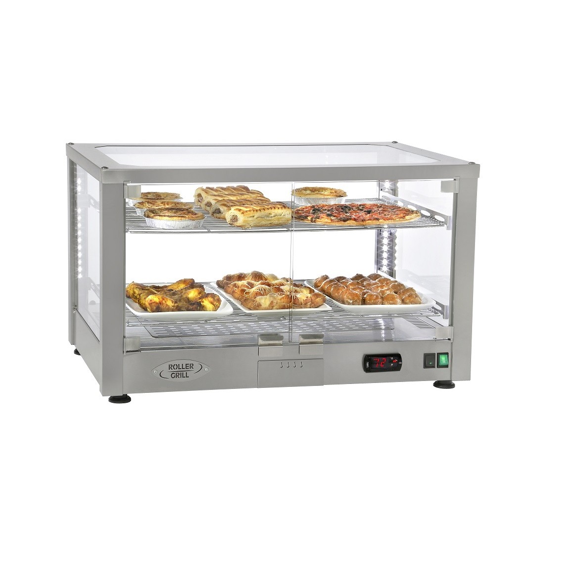 Roller Grill Heated Illuminated Display Cabinet WD780S in Silver WD780SI