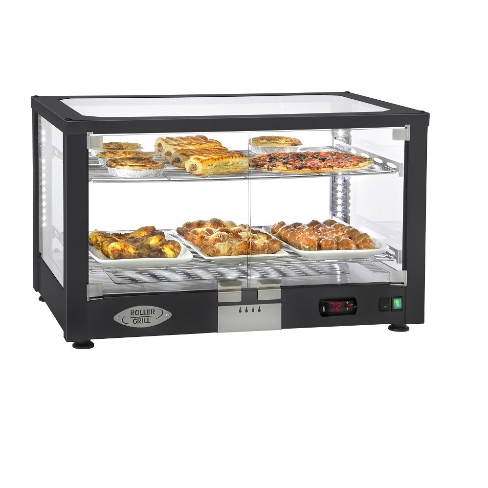 Roller Grill Heated Illuminated Display Cabinet WD780S in Black