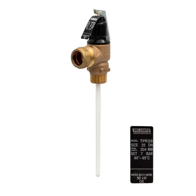 Reliance RWC 7 Bar Temperature and Pressure Relief Valve 20mm Probe PTEM100050 | Genuine Replacement Spare Part