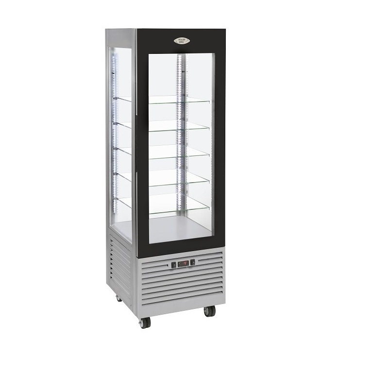 Roller Grill Vertical Fixed Glass Shelf Frozen Display Cabinet RDN600F in Stainless Steel