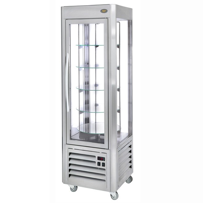Roller Grill Vertical Rotating Shelf Frozen Display Cabinet RDN60T in Stainless Steel