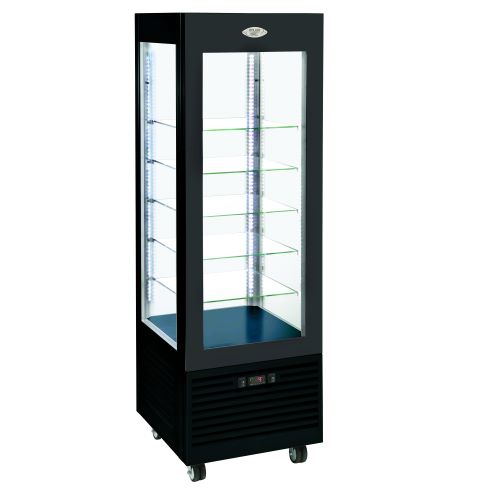 Roller Grill Vertical Fixed Glass Shelf Frozen Display Cabinet RDN800F in Black