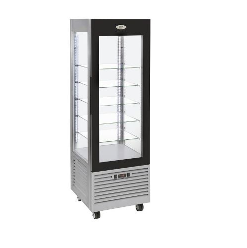 Roller Grill Vertical Fixed Glass Shelf Frozen Display Cabinet RDN800F in Stainless Steel
