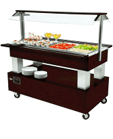 Roller Grill Refrigerated / Heated Buffet Bar in Dark Oak SB60M