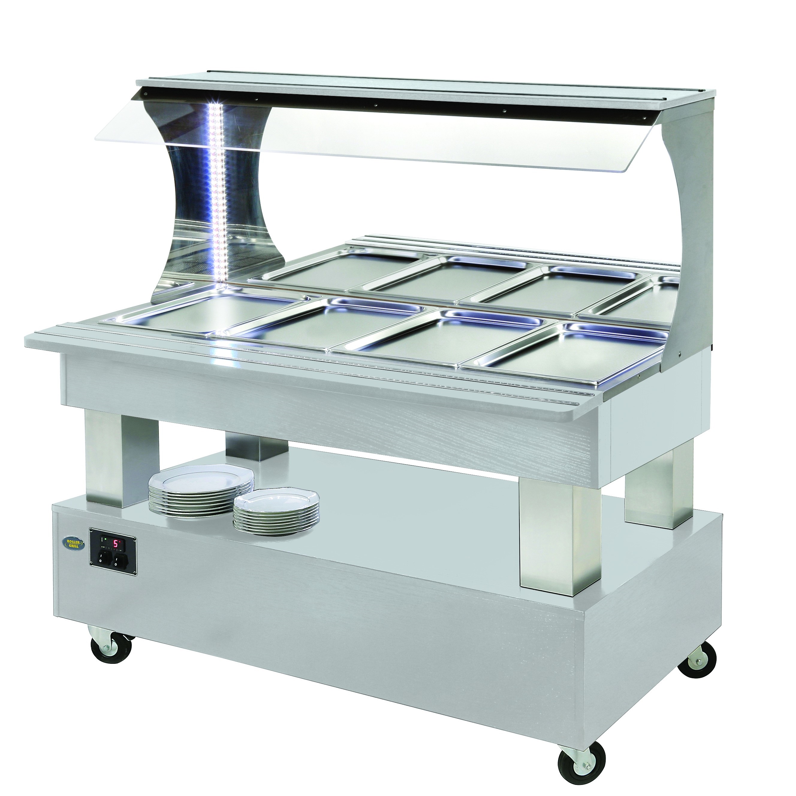 Roller Grill Refrigerated / Heated Buffet Bar in White SBM40M